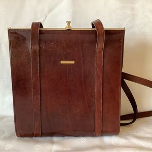 Vintage shoulder length leather bag
